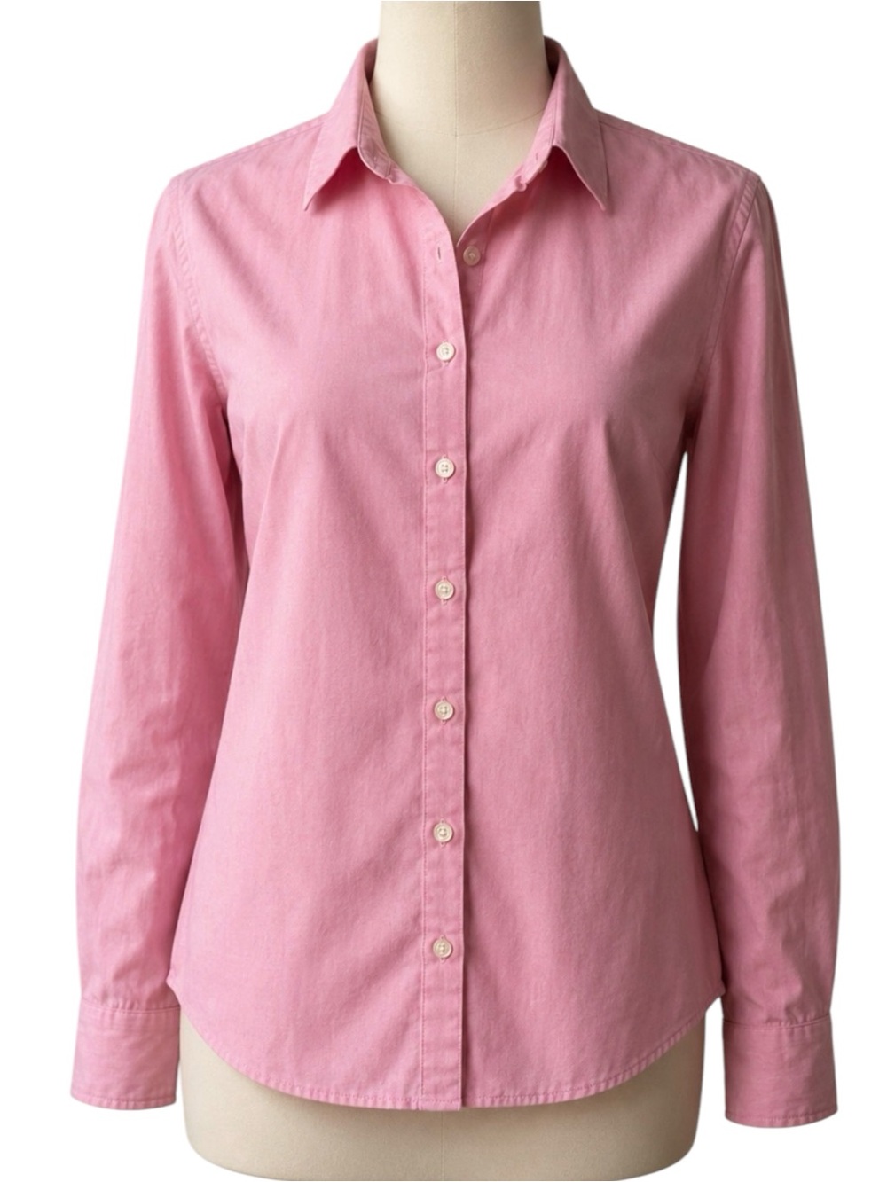 Lands' End Women's Pink Button-Down Shirt